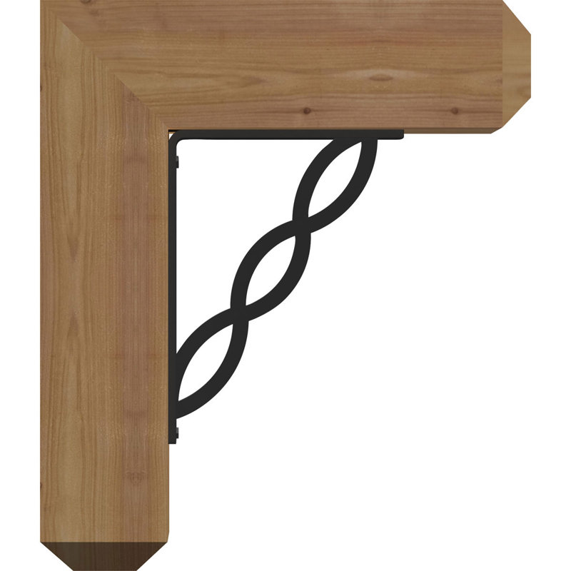 Loera 4" Single Brace Craftsman Ironcrest Bracket, 20"H x 18"D, 3 1/2"W x 4"T Western Red Cedar (Smooth)