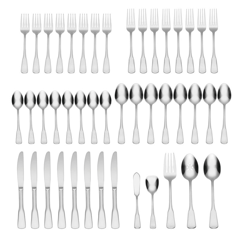 Oneida Colonial Boston 45 Piece Everyday Flatware Set, Service For 8