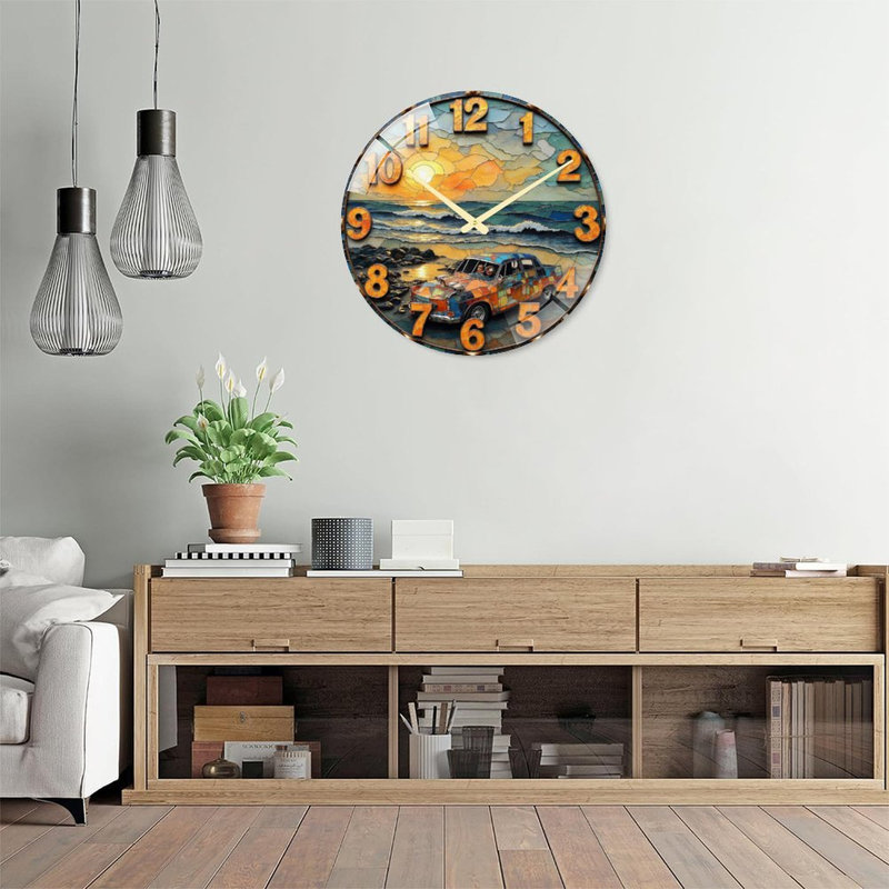 Horloge murale vitrail