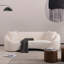 Canapé 93,31 po Minimalist Curved, 3 places, blanc, rembourré Boucle