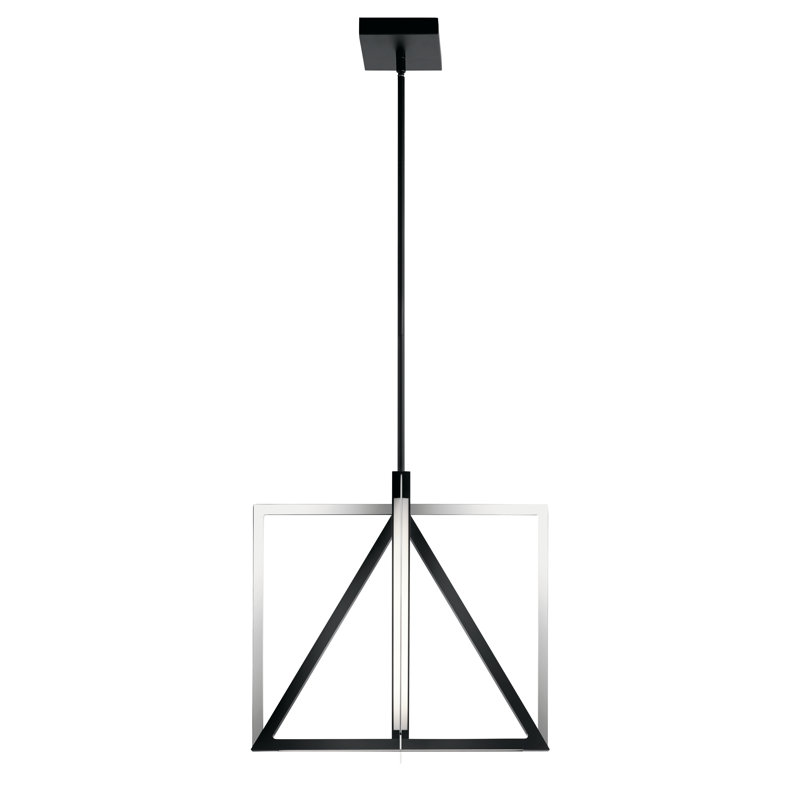 Luminaire suspendu géométrique à del 1 lumière statement Scheetz, H 10,2 po x l 12,25 po x P 12,25 po
