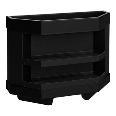 Borray Manufacturer Inc. 38 1/2" X 13 1/4" X 32 1/2" Plastic End Cap With 2 Shelves WS-229BEC3813BLK
