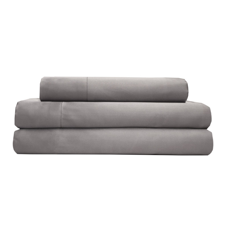 Microfiber Sheet Set, Silver, Twin Sheet Set + Fitted Sheet + 1 Pillowcase