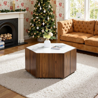 Table basse Hexagonal Rustic Vintage