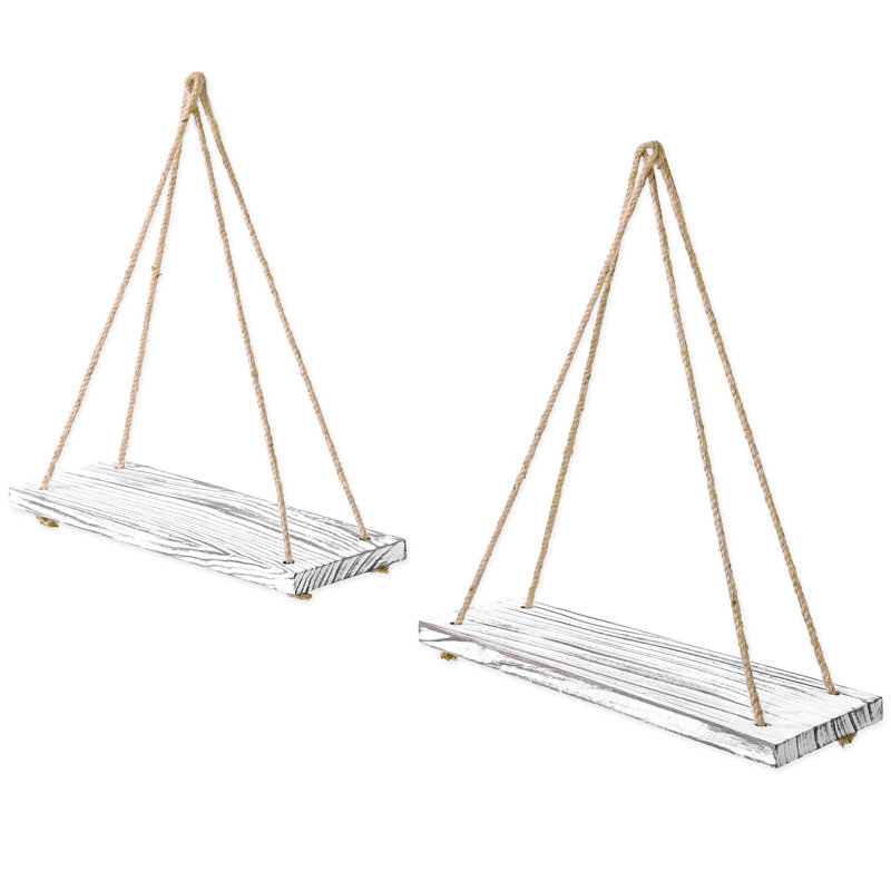 2 Piece Triangle Solid Wood, White
