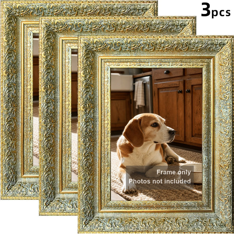 Cadre photo 3 pièces 5 "x 7" or antique pour les cadeaux de la fête des Mères, Antique Gold, 3, 5" W x 7" H