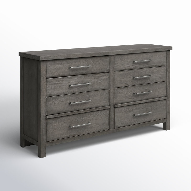 Bettee 8 Drawer 68" W Double Dresser, Grey