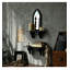 Miroir d'appoint mural gothique noir avec tablette flottante intégrée