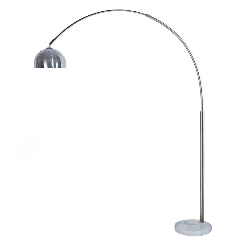 1Pc Arch Lamp Chrome Metal Polished Stem Base Floor Lamp Contemporary Style
