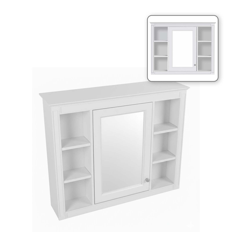 Armoire murale contemporaine pour salle de bain avec miroir, armoire de rangement murale élégante pour les essentiels du quotidien