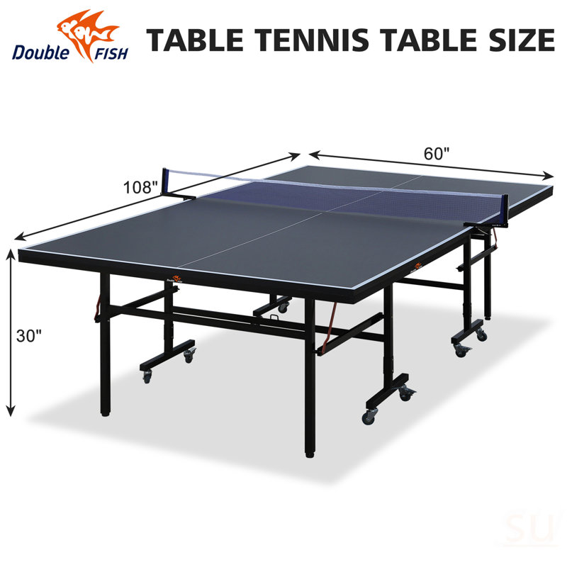 Ensemble de table de ping-pong pliable et portatif de 9 pi pour tennis de table de taille moyenne pliable et portatif avec 2 raquettes de tennis de table et 3 balles