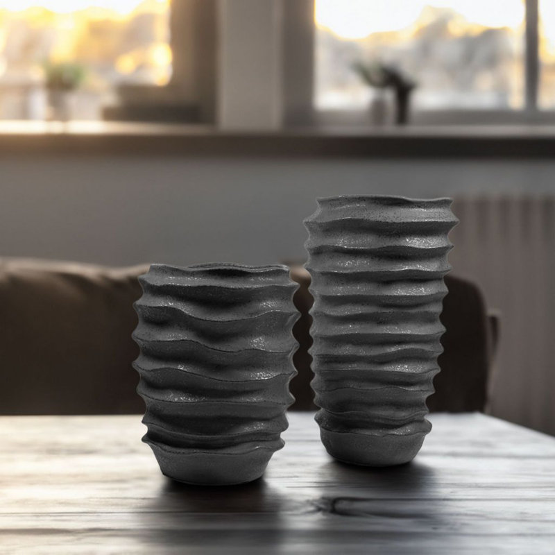Ashalee Ceramic Table Vase Set, Black