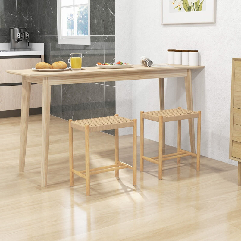 Counter Stool with Solid Wood Frame