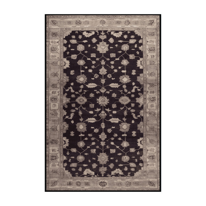 Tapis noir surteint lavable à la machine