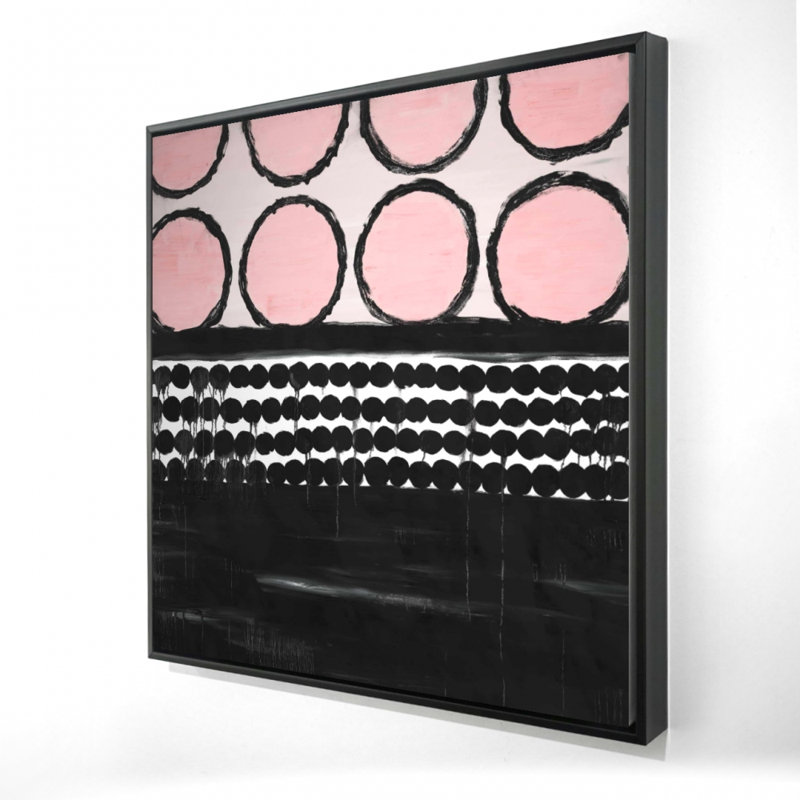 Grappe de cercles roses - chambre à coucher abstraite, art décoratif sur toile