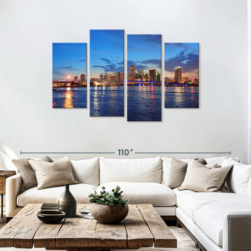 Scène de nuit Nicci Coastal Miami, H 48 po x l 75 po