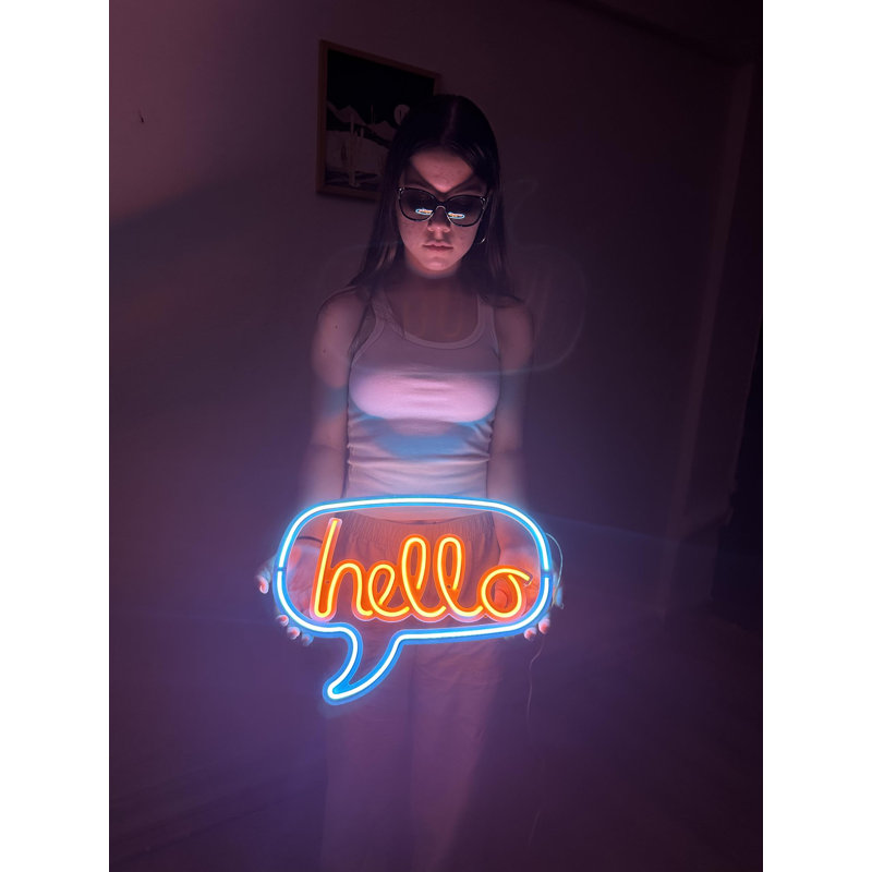 Enseigne en métal Hello