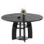 Table de salle à manger ronde moderne de 47 po avec tablette de rangement - conception peu encombrante pour 4 à 6 personnes, pieds réglables, assemblage et nettoyage faciles, bois durable pour la cuisine et la salle à manger, noir