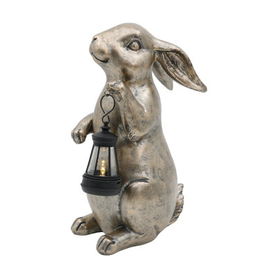Resin Light Up Rabbit, Figurines, Silver, Resin, Tabletop, Living Room, Spring, Home Decoration, Light Up LED