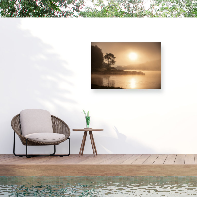 Matinée bolognaise sur le lac caché, H 30 po x l 47 po
