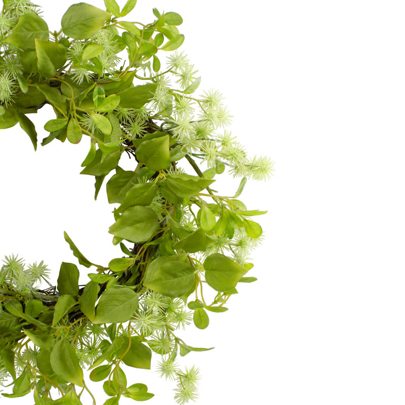 Couronne de printemps florale et à feuillage Jujube - vert 18 po