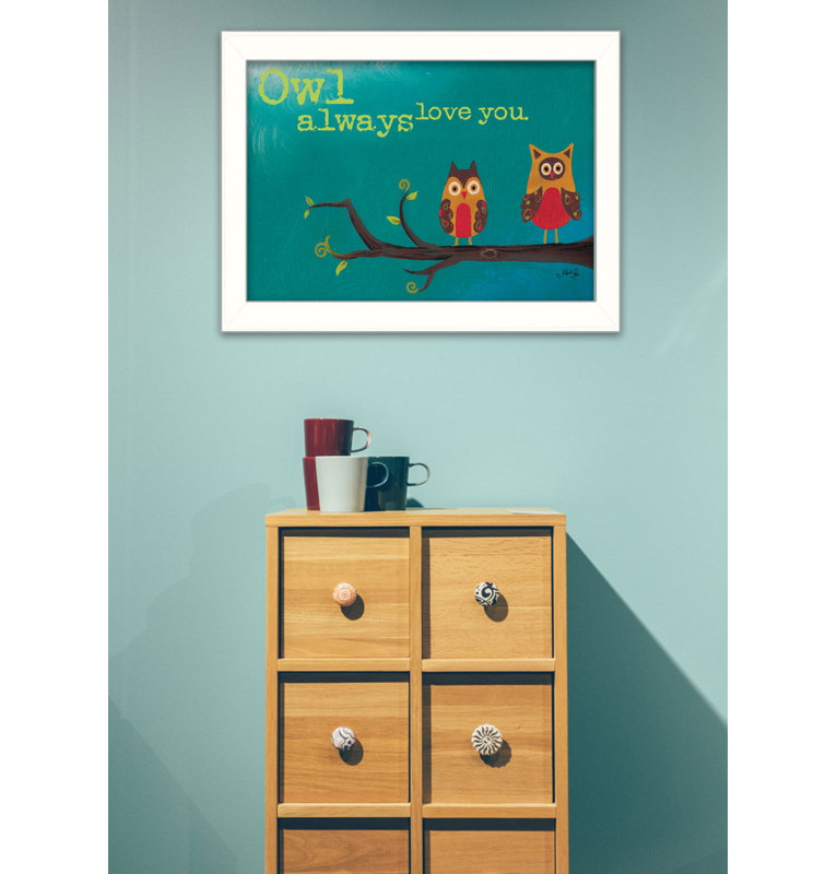 «Owl Always Love You», art mural encadré pour le salon, reproduction murale, impression encadrée par Marla Rae