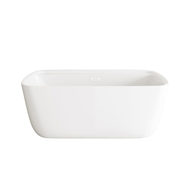 Baignoire de trempage autoportante en fibre de verre 59 po. X 30 po. Cavidan, Blanc poli