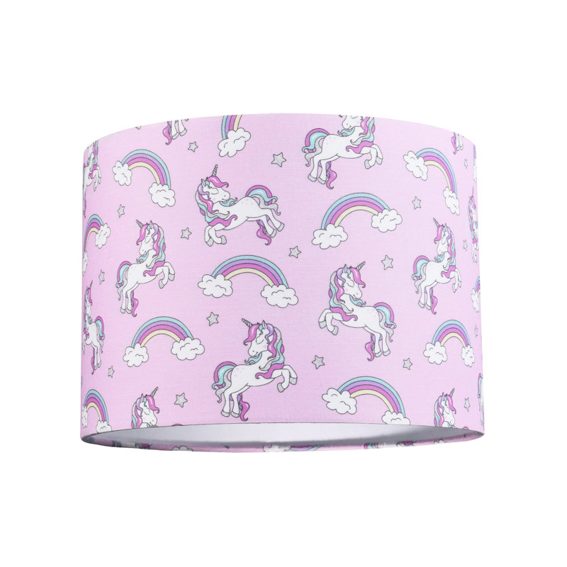 18cm H Cotton Blend Drum Lamp Shade ( Screw On ) in Pink