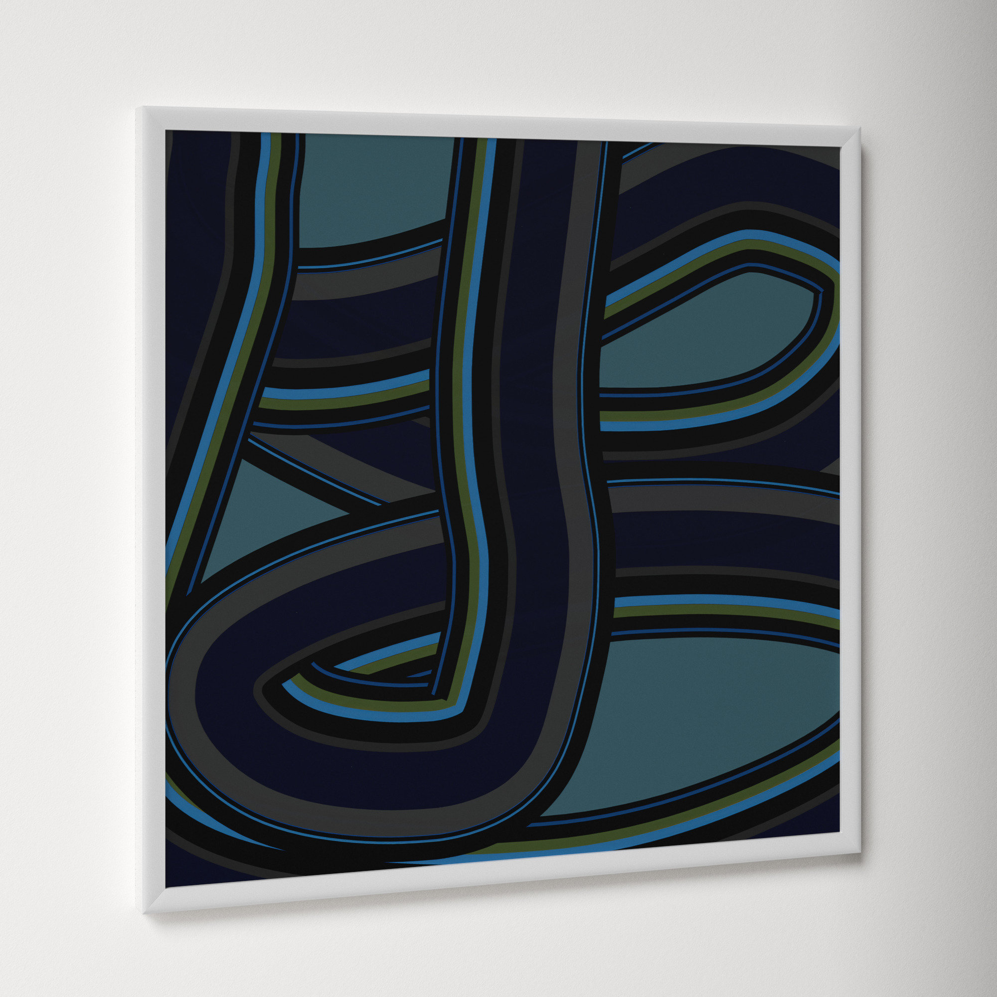 Stone Blue Twist by Jacques Pilon, White, 30" H x 30" W x 1.25" D