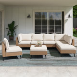 Greysun 8 - Person Modular Patio Conversation Sets with Cushions