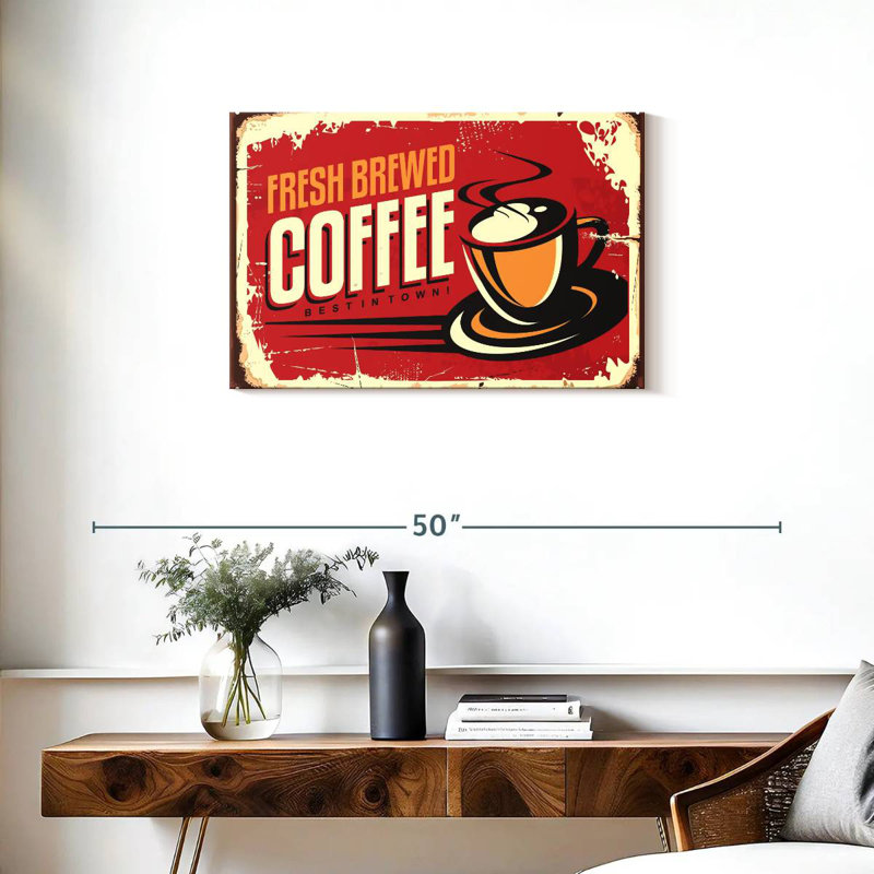 Plaque murale «Fresh Brewed Coffee», H 20 po x l 30 po