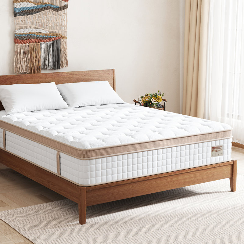 12"/14"Medium Hybrid Mattress with Pocket Springs & Cooling Gel Foam,Pressure Relief,Motion Isolation & Edge Support, 14"