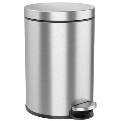 Itouchless Softstep 3.2 Gallon Stainless Steel Step Trash Can With Odour Filter 12 L Bathroom, Kitchen, Home Office Pedal Garbage Bin, Removable Bucket
