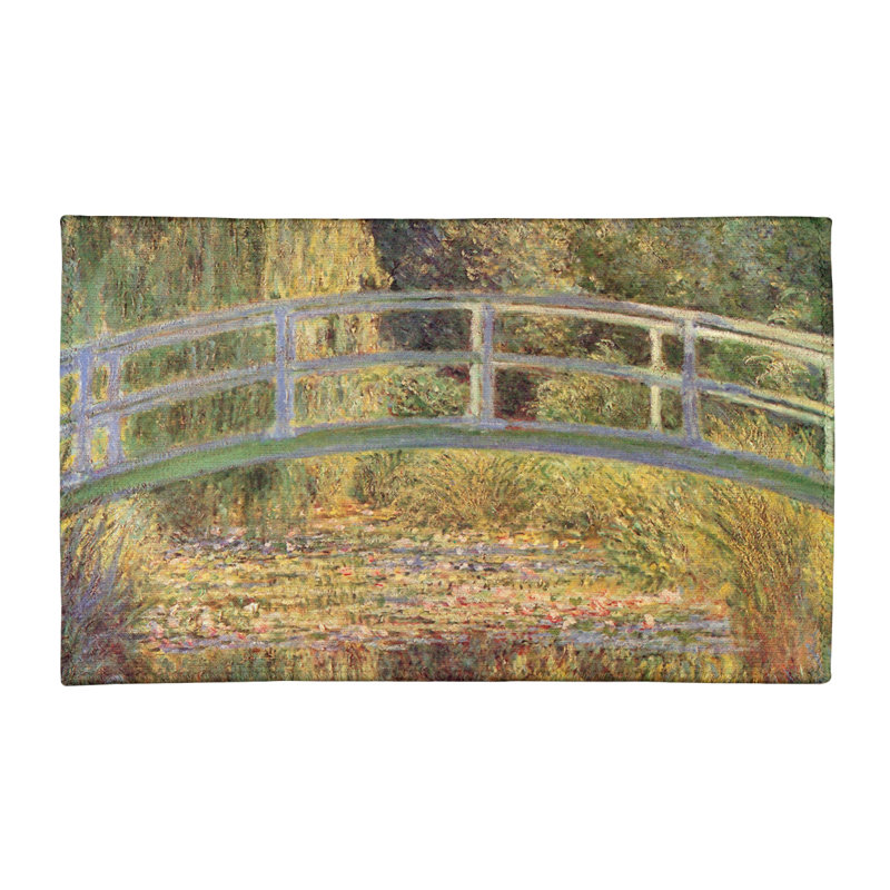 Tapis vert/jaune waterlily étang, Rectangle 2 pi x 3 pi
