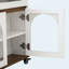 Table de salle à manger extensible avec plateau pliable extra-long, îlot de cuisine roulant avec tiroirs, prise de courant et verrou de frein, armoire de rangement pour la cuisine et la salle à manger (noyer + blanc crème)-128964627