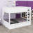Multifunctional bunk bed system, equipped with storage shelves, under-bed drawers, and decorative LED lighting-1848795267