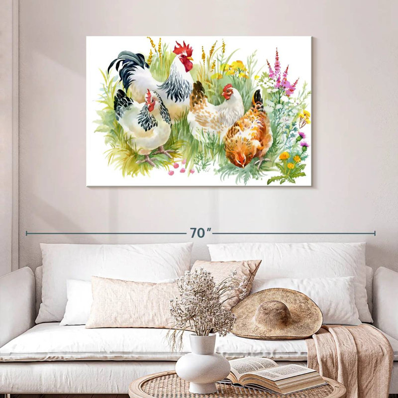 Brampt Chicken Posse, 30" H x 45" W
