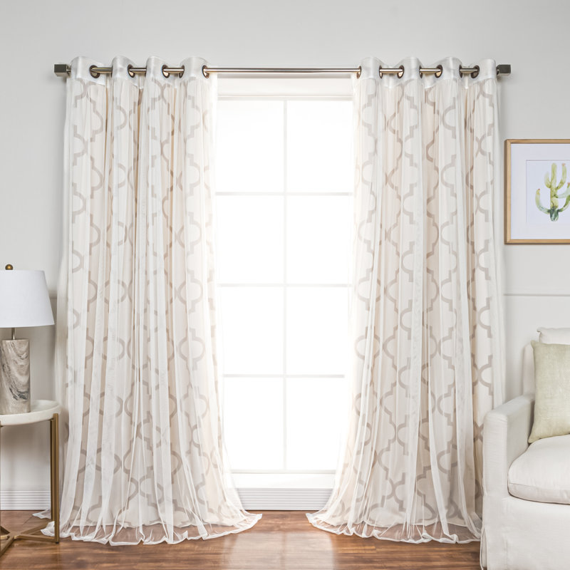 Rideau obscurcissant en polyester Toniana, Beige, L 52 po x L 63 po