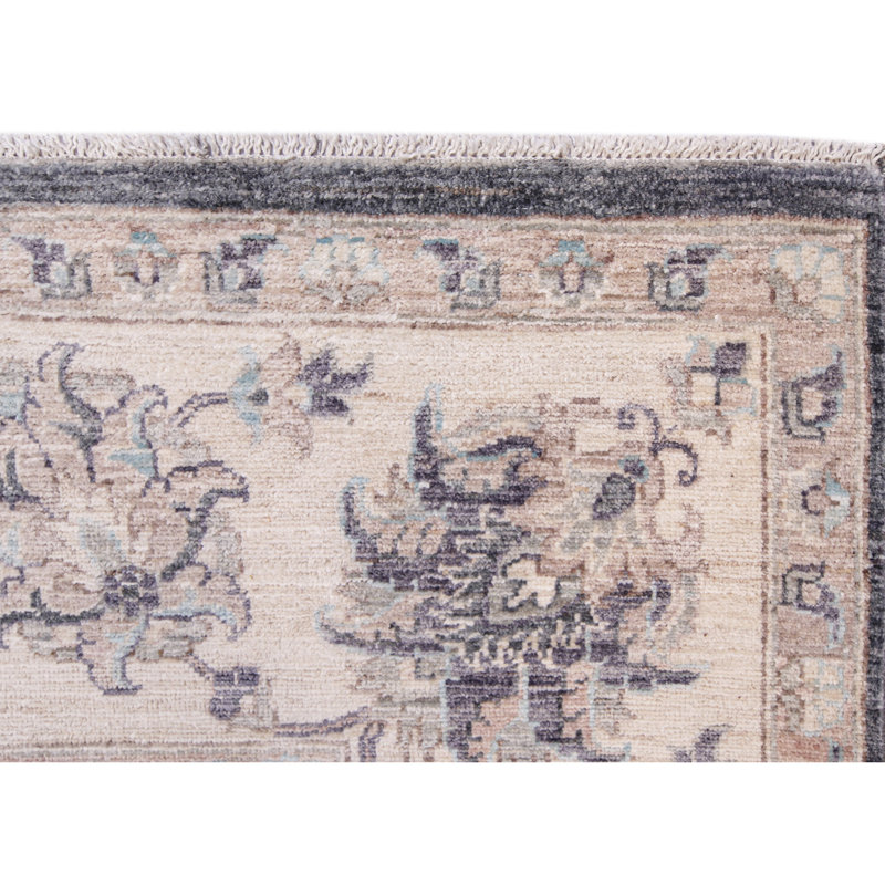 Tapis unique noir / bleu clair / crème / ivoire 7 pi 10 po x 9 pi 10 po