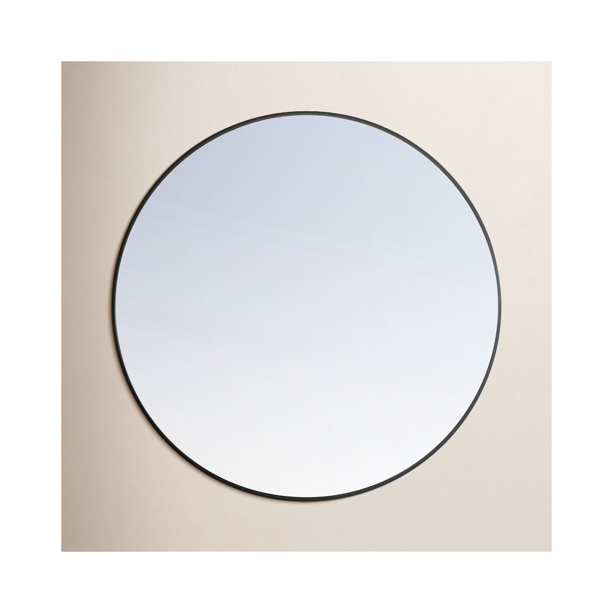 Sabine Metal Round Wall Mirror, 36" x 36", Black