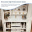 Meuble-lavabo mural moderne en bois d'hévéa crème avec armoire à miroir Smart Modern-1947067288
