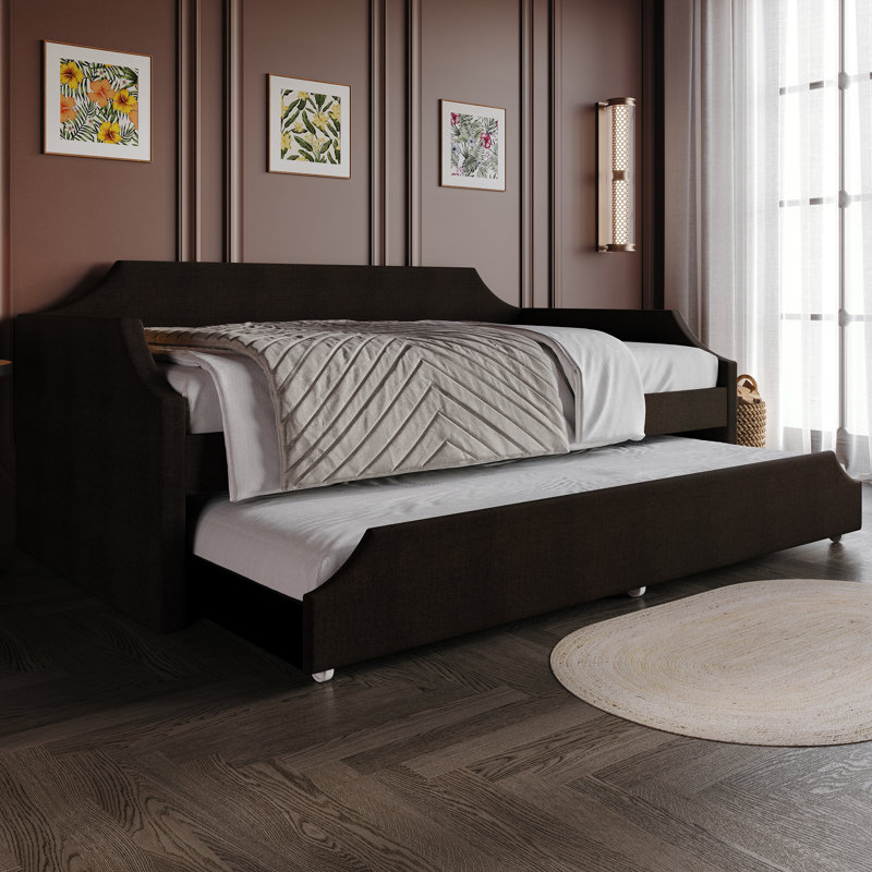 Pauleth Upholstered Daybed, Dark Brown
