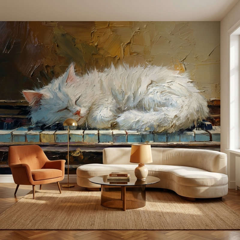 Décoration murale amovible Chat, Textured Non-Pasted, 160"x108"