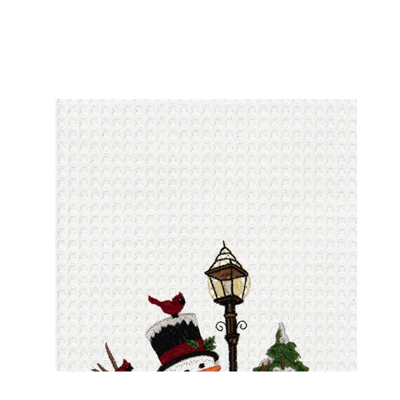 Serviette bonhomme de neige et cardinaux