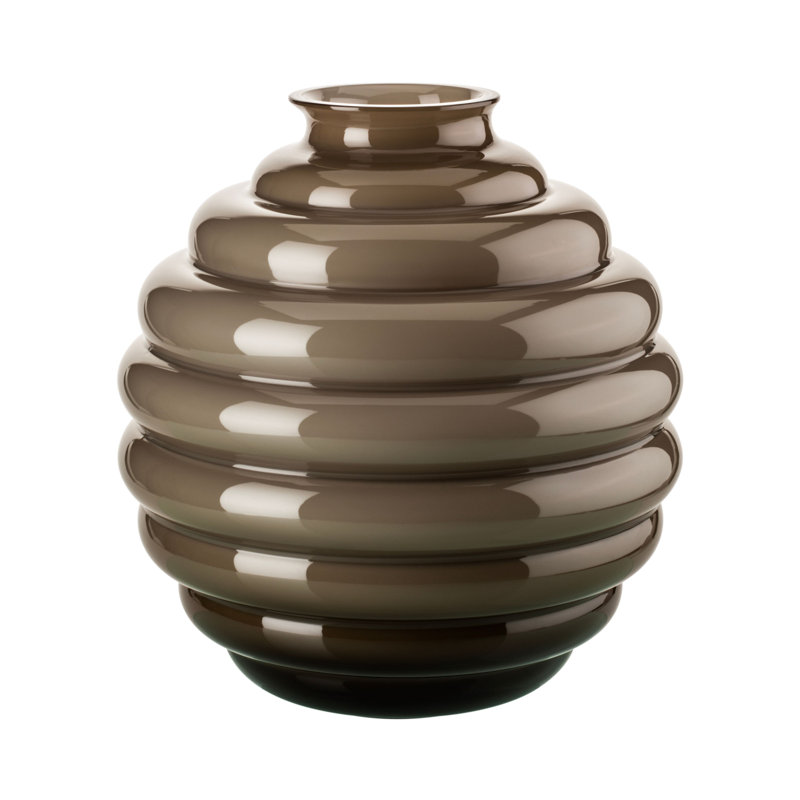 Deco Vase, 7.09" H x 6.69" W x 6.69" D, White