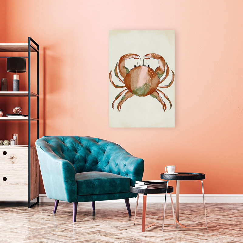 Aquarelle, crabe, coquillages, crabe