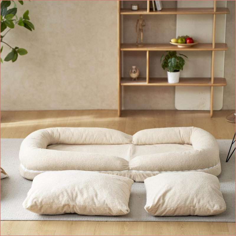 Canapé-lit réglable réglable à 18 positions, multifonctionnel et peu encombrant pour la vie moderne, Tissu beige
