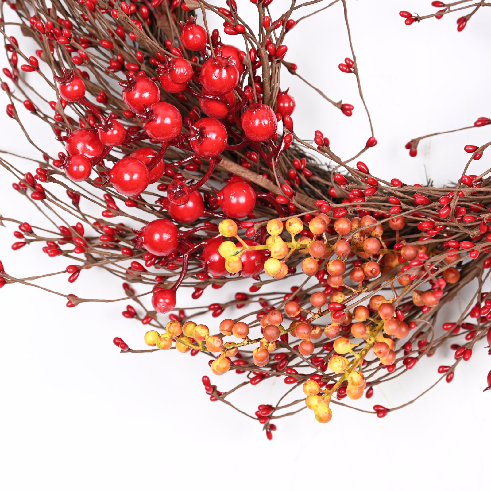 22" Handcrafted Berry and Twig Christmas Wreath