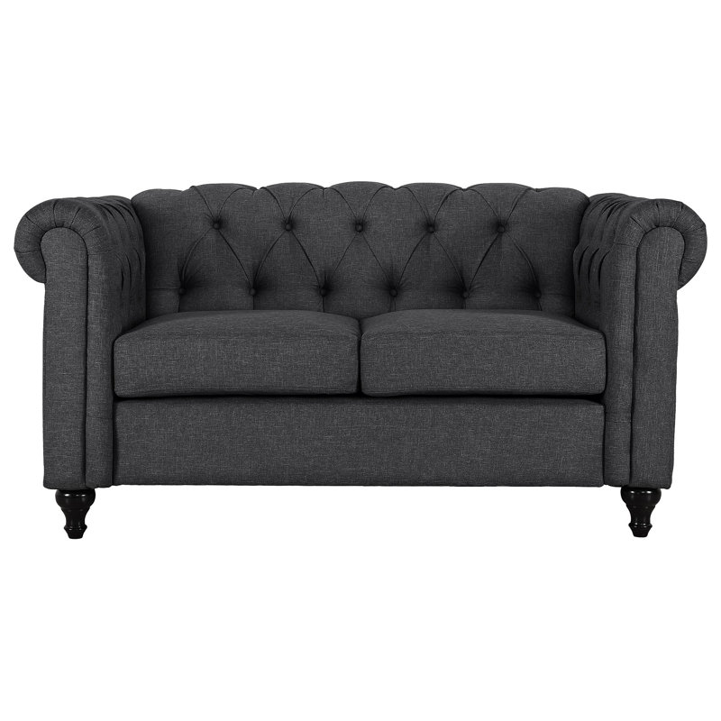 Kym Upholstered 61'' Loveseat, Dark Gray