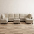 U-Shaped Sectional Sofa With Storage Ottoman For Living Room